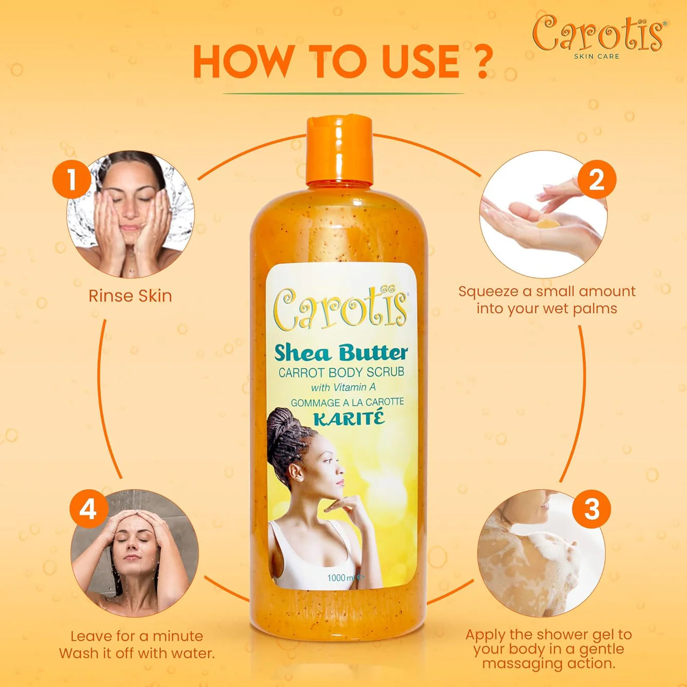 Carotis Shea Butter Carrot Body Scrub 1000ml