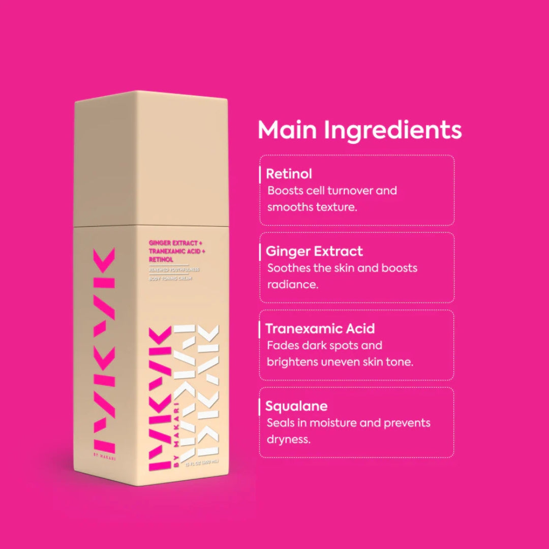 Makari IYKYK Ginger Extract + Tranexamic Acid + Retinol Body Toning Cream 400ml