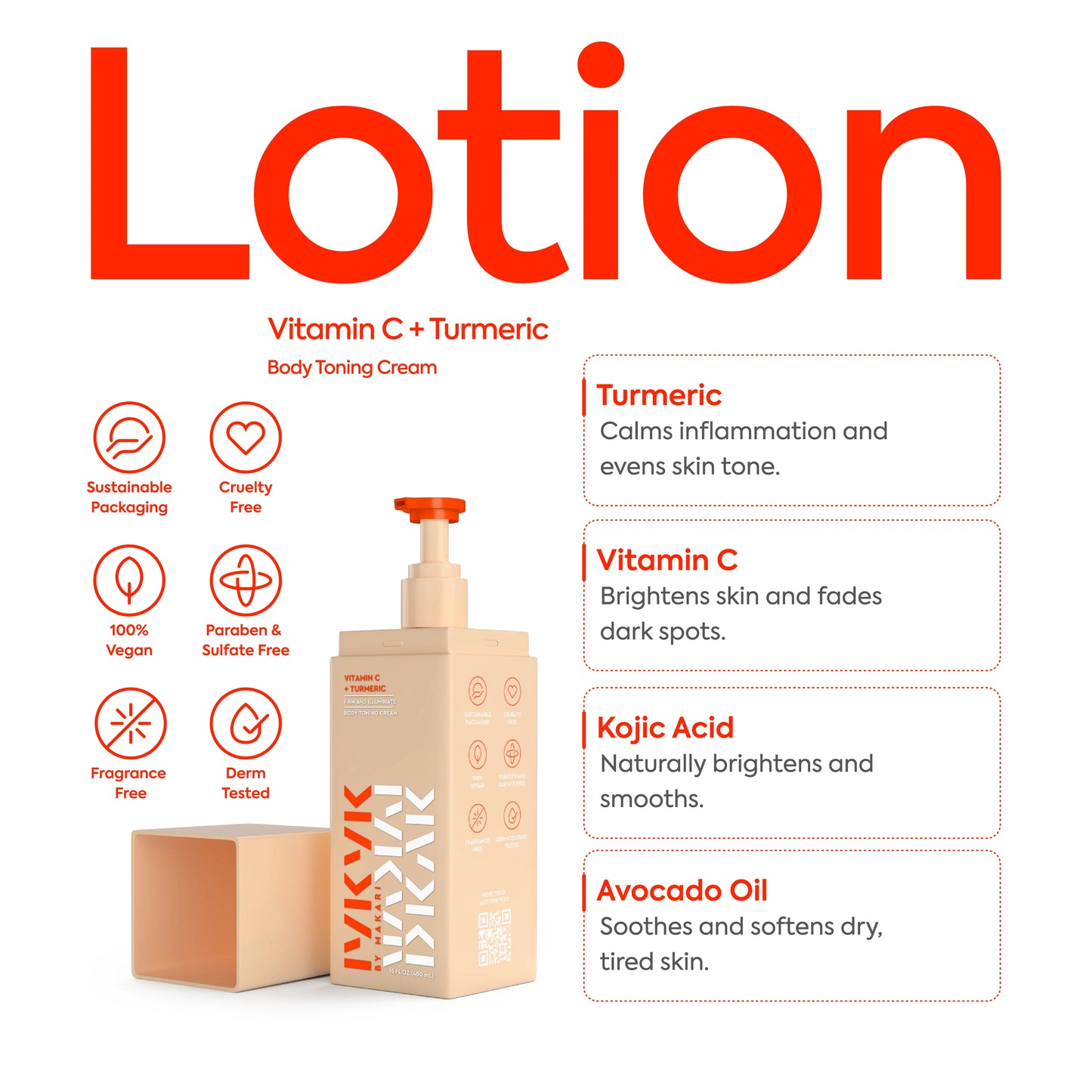 Makari IYKYK Vitamin C and Turmeric Body Toning Cream 400ml